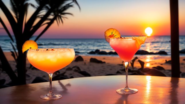 Sunset Tropical Drinks