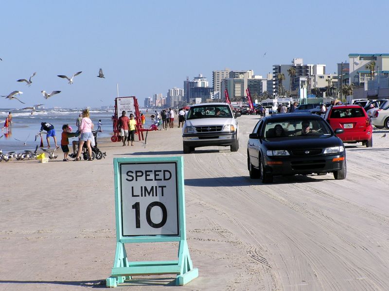 Daytona Beach driving on the beach